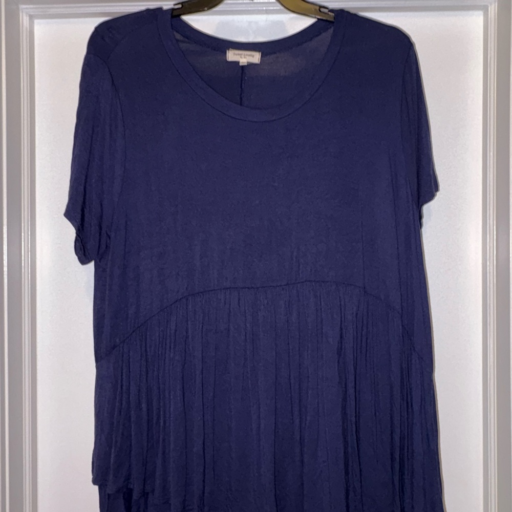Sweet Love Dark Blue Short Sleeve Top